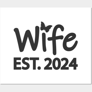 Wife EST. 2024 typographic artsy Posters and Art